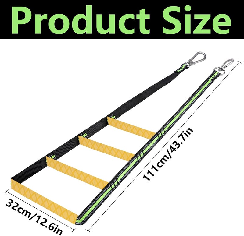 LFUTARI Boat Rope Ladder, 4 Step Heavy Duty 440lbs Strength Foldable Boarding Rope Ladder, Climbing Rope Ladder for Inflatable Boat, Pontoon Boat, Kayak, Motorboat, Sailboat, Canoeing - Image 2